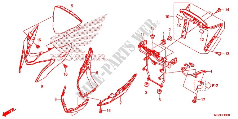 FRONT COWL for Honda CB 500 F 2013