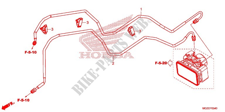 REAR BRAKE HOSE   BRAKE PIPE for Honda CB 500 F ABS WHITE 2013