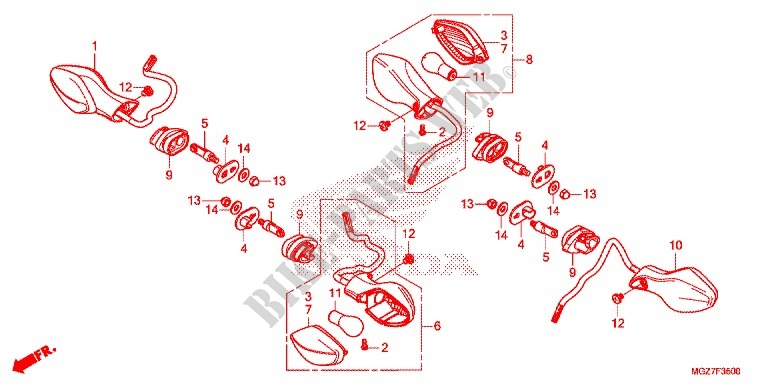 INDICATOR (2) for Honda CB 500 X 2013