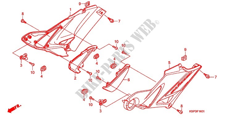 SIDE COVERS (CBF1507/M7/M9/MA) for Honda CB 150 UNICORM DAZZLER -ID- 2007