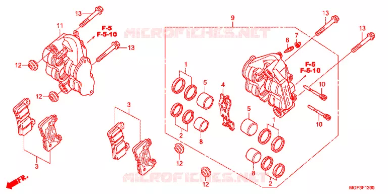 FRONT BRAKE CALIPER Honda MOTO 1000 CBR 2013  CBR1000RAD