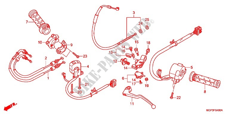 LEVER   SWITCH   CABLE (1) for Honda CBR 1000 RR ABS TRICOLOUR 2013