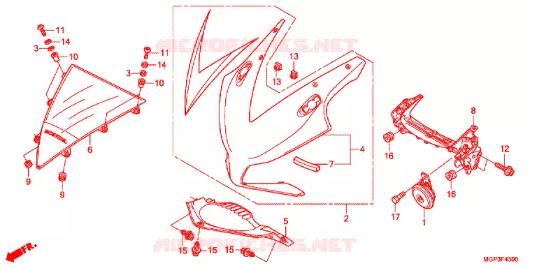 FRONT COWL Honda MOTO 1000 CBR 2013  CBR1000RAD