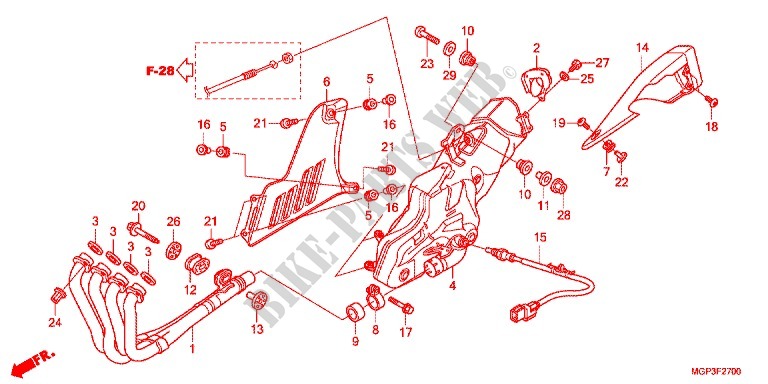 EXHAUST MUFFLER (CBR1000RRC/D/RAC/D) for Honda CBR 1000 RR WHITE 2012