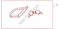 HONDA U LOCK 120/340 HAC for Honda CBR 1000 RR RED 2012
