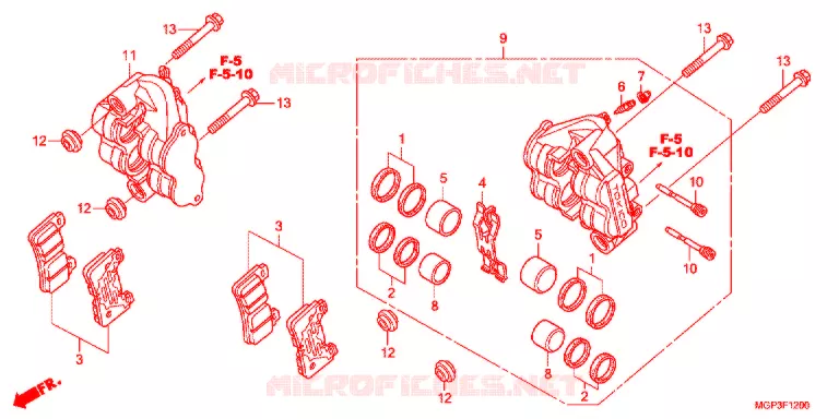 FRONT BRAKE CALIPER Honda MOTO 1000 CBR 2012  CBR1000RRC