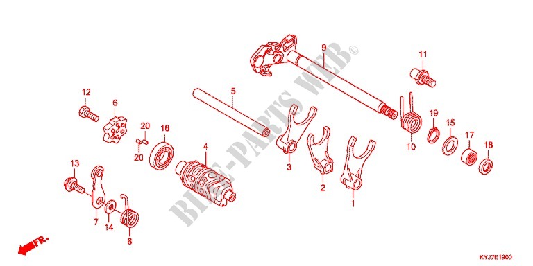 GEARSHIFT DRUM   SHIFT FORK for Honda CBR 250 R ABS BLANCHE 2013