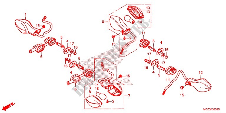 INDICATOR (2) for Honda CBR 500 R ABS TRI COLOUR 2013