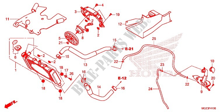 RADIATOR for Honda CBR 500 R ABS TRI COLOUR 2013