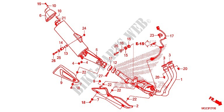 EXHAUST MUFFLER (2) for Honda CBR 500 R ABS NOIRE OU ARGENT 2013