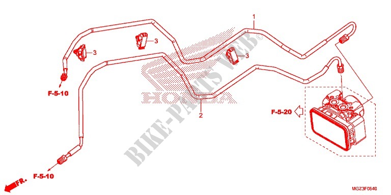 REAR BRAKE HOSE   BRAKE PIPE for Honda CBR 500 R ABS NOIRE OU ARGENT 2013