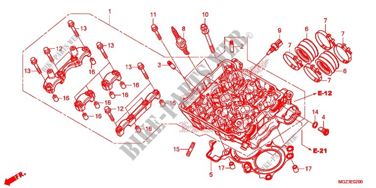 CYLINDER   HEAD for Honda CBR 500 R ABS BLANCHE 2013