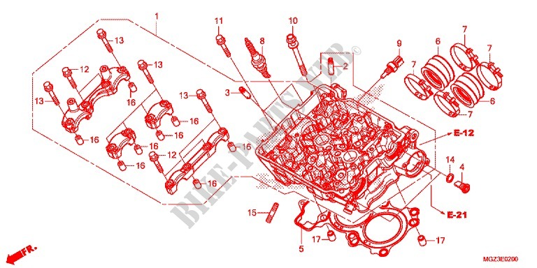 CYLINDER   HEAD for Honda CBR 500 R ABS HRC TRICOLOR 2014