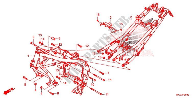 FRAME for Honda CBR 500 R ABS HRC TRICOLOR 2014
