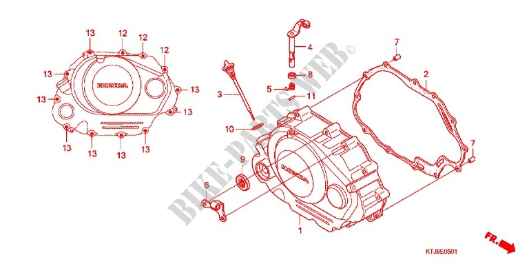 RIGHT CRANKCASE COVER (CGR125SHA,B) for Honda GR 125 2011