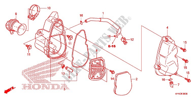 FRONT COVER   AIR CLEANER for Honda CRF 110 2014
