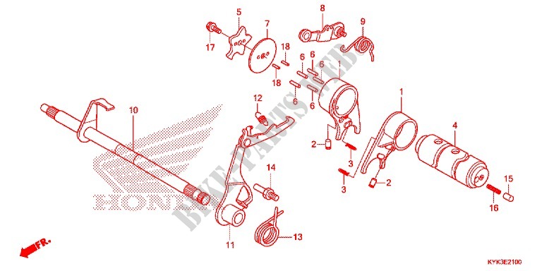 GEARSHIFT DRUM   SHIFT FORK for Honda CRF 110 2014