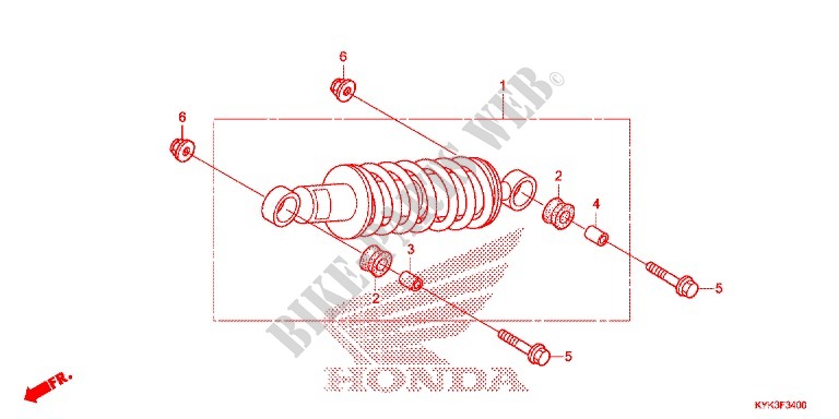REAR SHOCK ABSORBER (2) for Honda CRF 110 2014