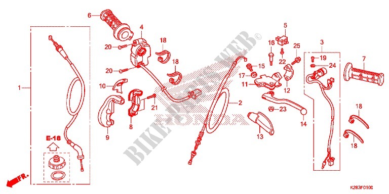 LEVER   SWITCH   CABLE (1) for Honda CRF 125 F BIG WHEELS 2014