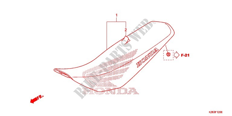 SINGLE SEAT (2) for Honda CRF 125 F BIG WHEELS 2014