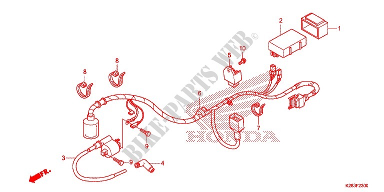 WIRE HARNESS/BATTERY for Honda CRF 125 F BIG WHEELS 2014