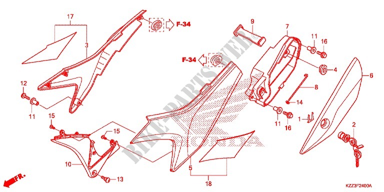 SIDE COVERS for Honda CRF 250 L RED 2014