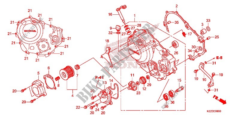 RIGHT CRANKCASE COVER for Honda CRF 250 L RED 2013