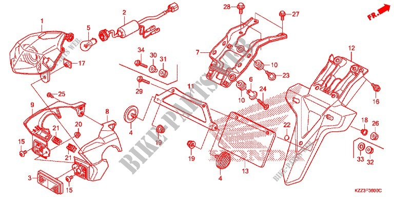 TAILLIGHT (2) for Honda CRF 250 L 2013