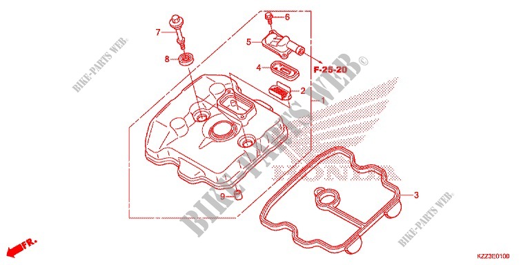 CYLINDER HEAD COVER for Honda CRF 250 L RED 2013