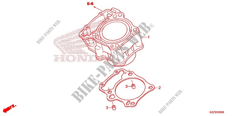 CYLINDER for Honda CRF 250 M RED 2014