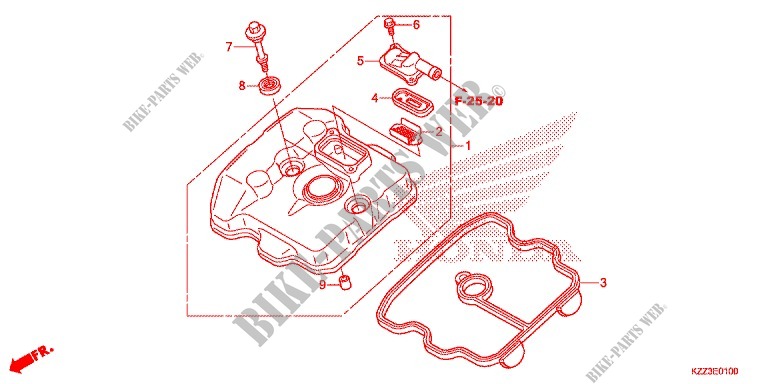 CYLINDER HEAD COVER for Honda CRF 250 M ROUGE 2014