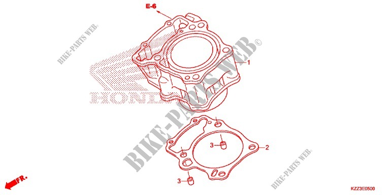 CYLINDER for Honda CRF 250 M ROSSO 2014