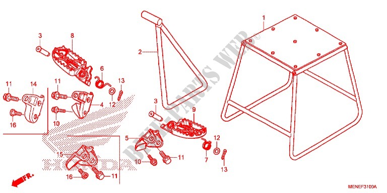FOOT REST   STAND for Honda CRF 450 R 2014