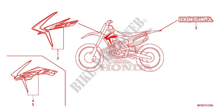 STICKERS (1) for Honda CRF 450 R 2014