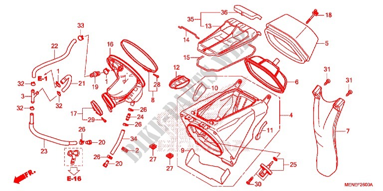 FRONT COVER   AIR CLEANER for Honda CRF 450 R 2014