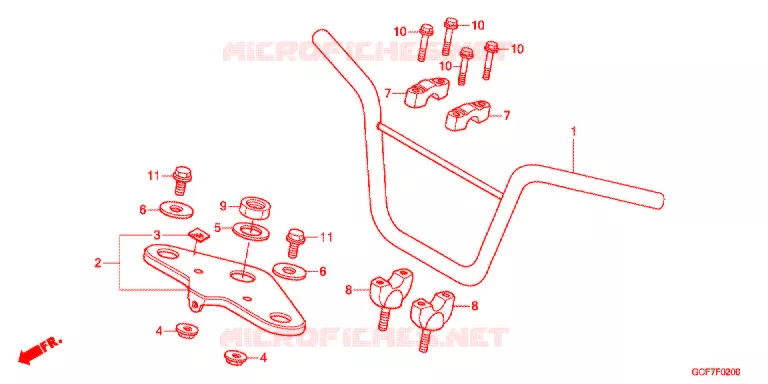 HANDLE PIPE/TOP BRIDGE (2) Honda MOTO 50 CRF 2012  CRF70FC