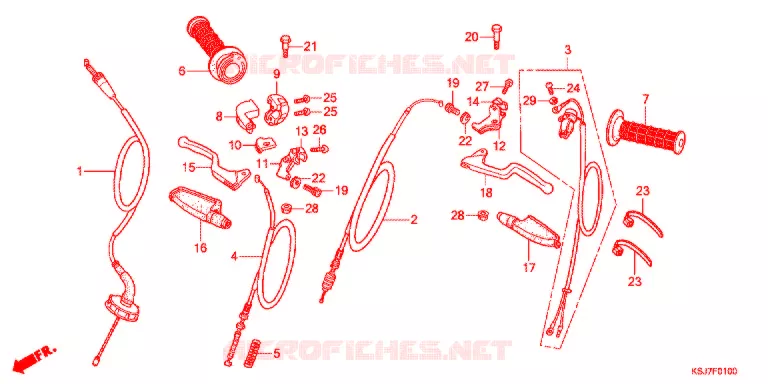 HANDLE LEVER - CABLE Honda MOTO 80 CRF 2013  CRF80FD
