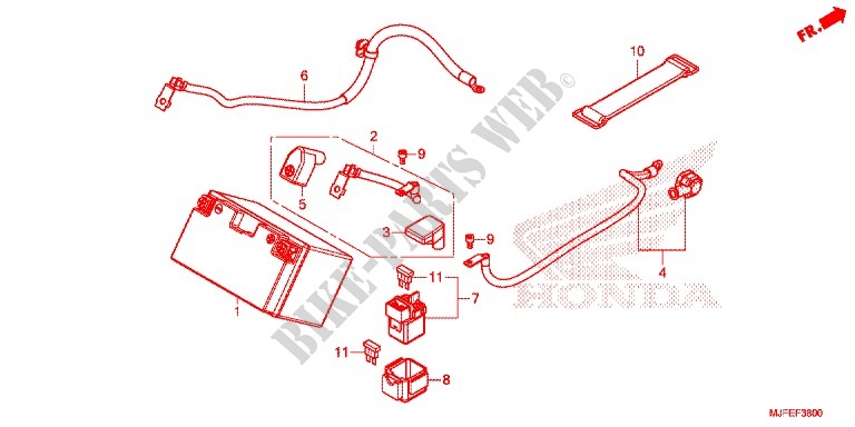 WIRE HARNESS/BATTERY for Honda CTX 700 N DUAL CLUTCH 2014