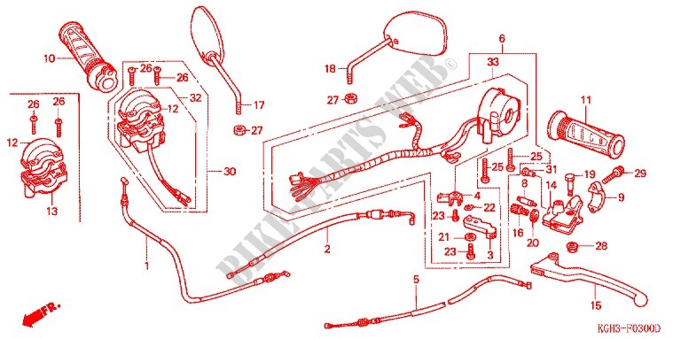 LEVER   SWITCH   CABLE (1) for Honda FS 125 SONIC 2002