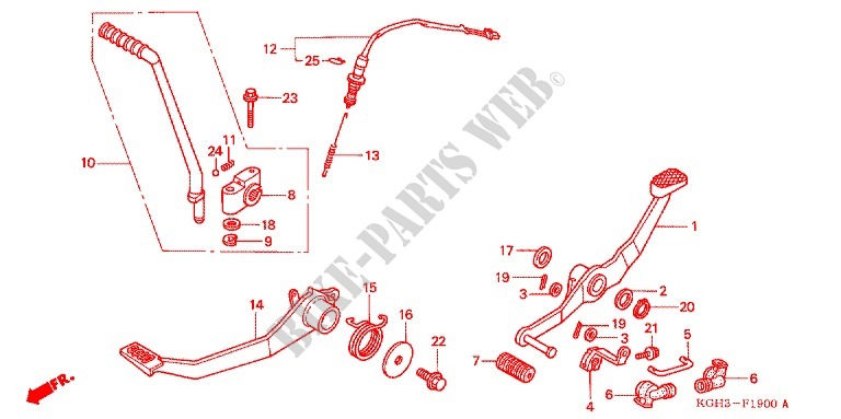 KICK STARTER ARM   BRAKE PEDAL   GEAR LEVER for Honda FS 125 SONIC 2005