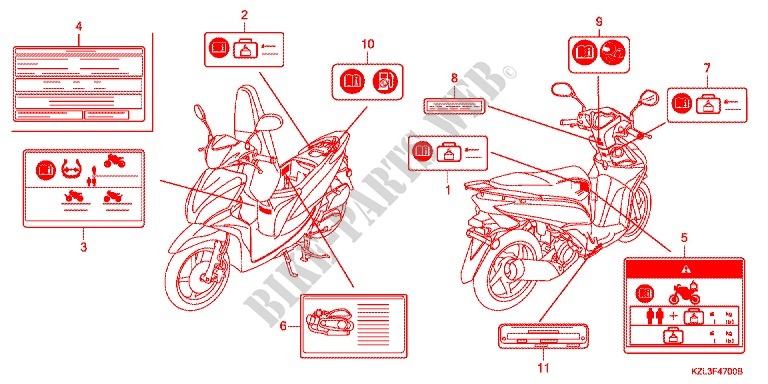 CAUTION LABEL (1) for Honda VISION 110 2014