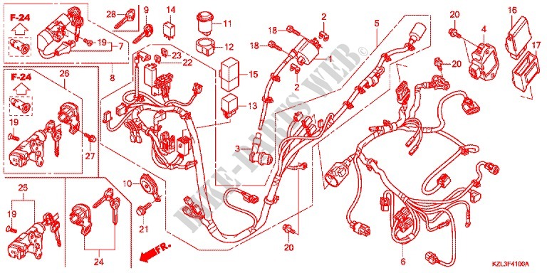 WIRE HARNESS/BATTERY for Honda VISION 110 2014