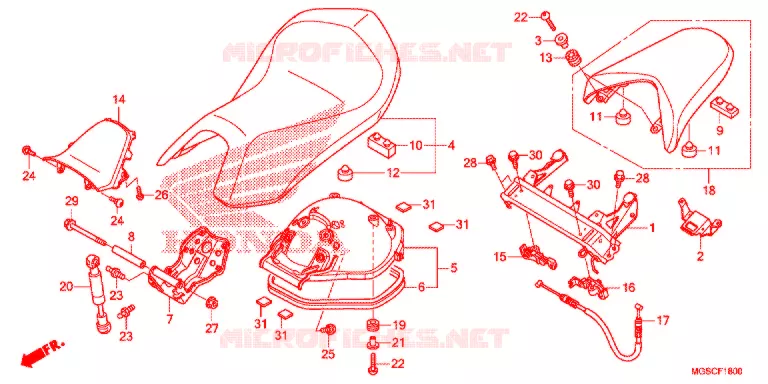 SINGLE SEAT (2) Honda MOTO 700 INTEGRA 2013  NC700DD
