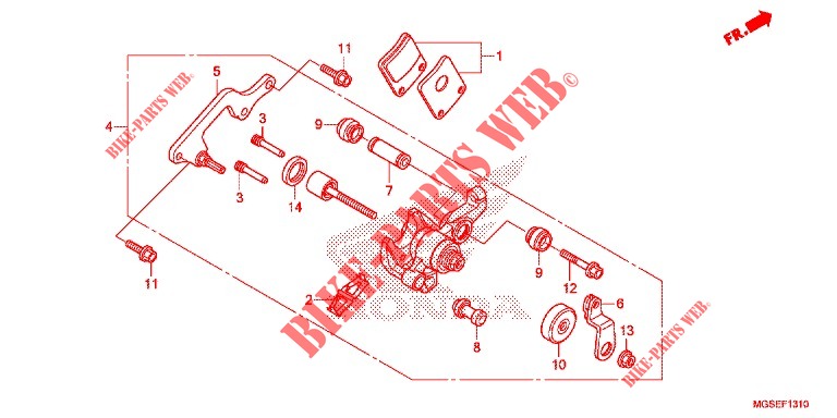 PARKING BRAKE CALIPER for Honda NC 700 ABS DCT 35KW 2013