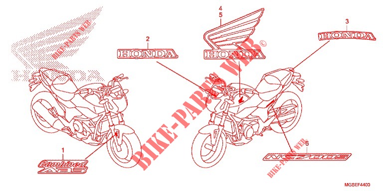 STICKERS for Honda NC 700 ABS DCT 35KW 2013