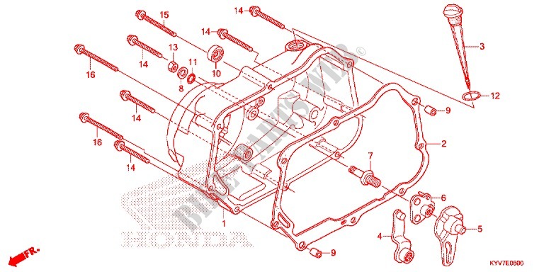 RIGHT CRANKCASE COVER for Honda WING GO 100 Front disk 2014