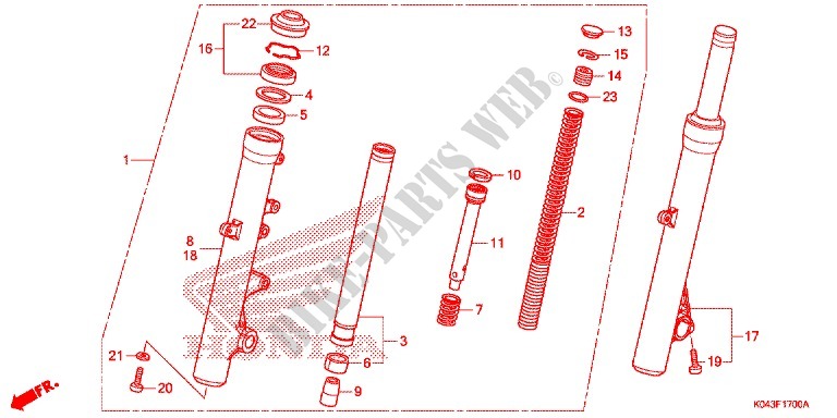 FRONT FORK for Honda FORZA 300 ABS 2015