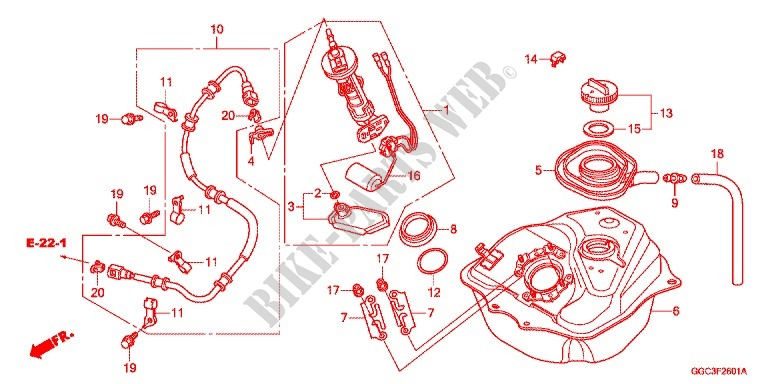 FUEL TANK (SCR110C,D,E) for Honda SPACY 110 2013
