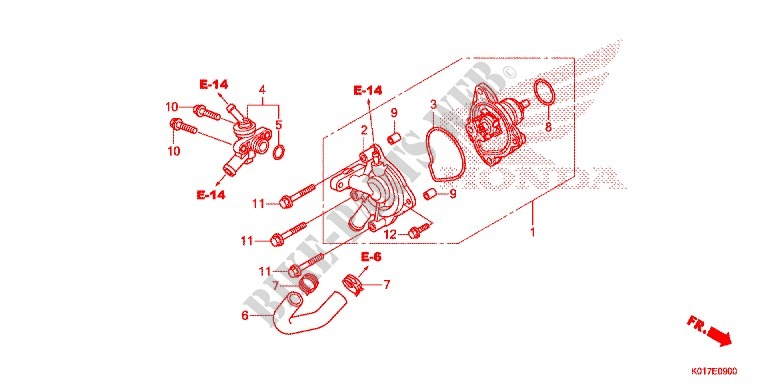 WATER PUMP for Honda SH 125 ABS D SPECIAL 2E 2013