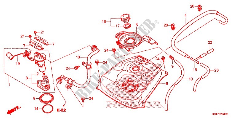 FUEL TANK for Honda SH 125 ABS D SPECIAL 3ED 2013
